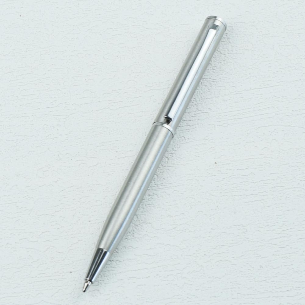 Mini-Metall-Kugelschreiber mit Drehmechanismus - Taschenformat 0,7 mm Feine Schwarze Tinte Edelstahl-Kugelschreiber Büro Schulbedarf