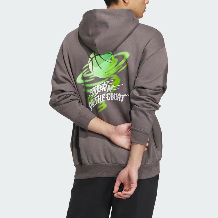 Adidas Basketball Graphic Hoodie Unisex Hoodies Charcoal-Gray JE3504