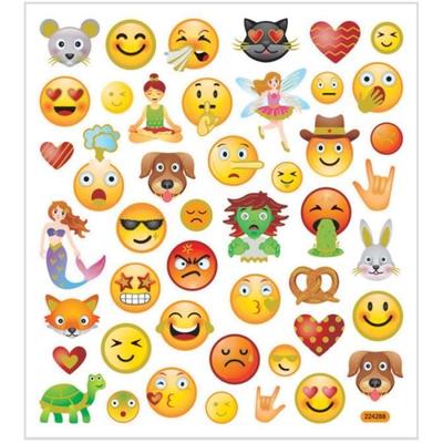Sticker - Emoji - Silberne Details - 46 Stück - Mehrfarbig - Für Kinder