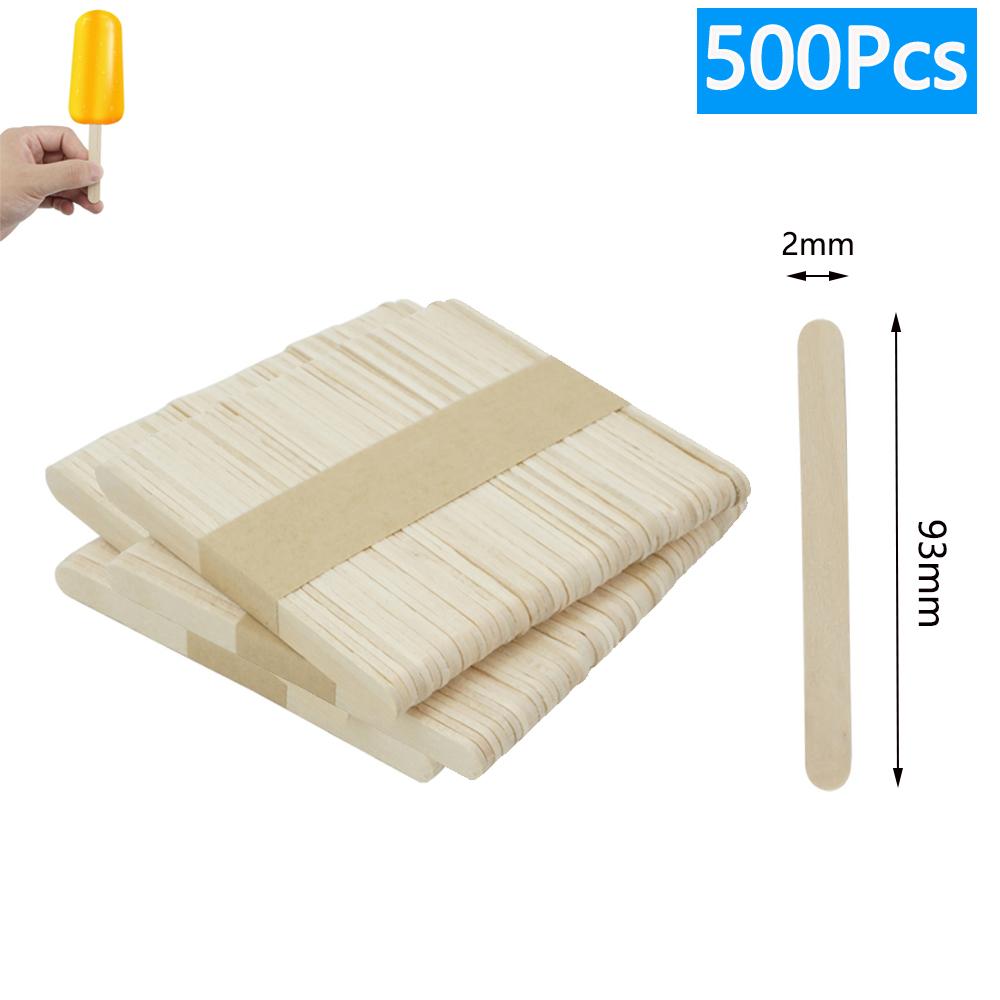 30/100/500Pcs Ice Cream Popsicle Sticks Natural Wooden Sticks Ice Cream Spoon Hand Crafts Art Ice Cream Lolly Kitchen Cake Tools