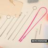Juego de 8 Piezas de Herramientas Enhebradoras de Cordón Elástico Enhebrador de Cordón Flexible Gancho Giratorio para Cordón Pinzas Herramienta de Enhebrado para Costura