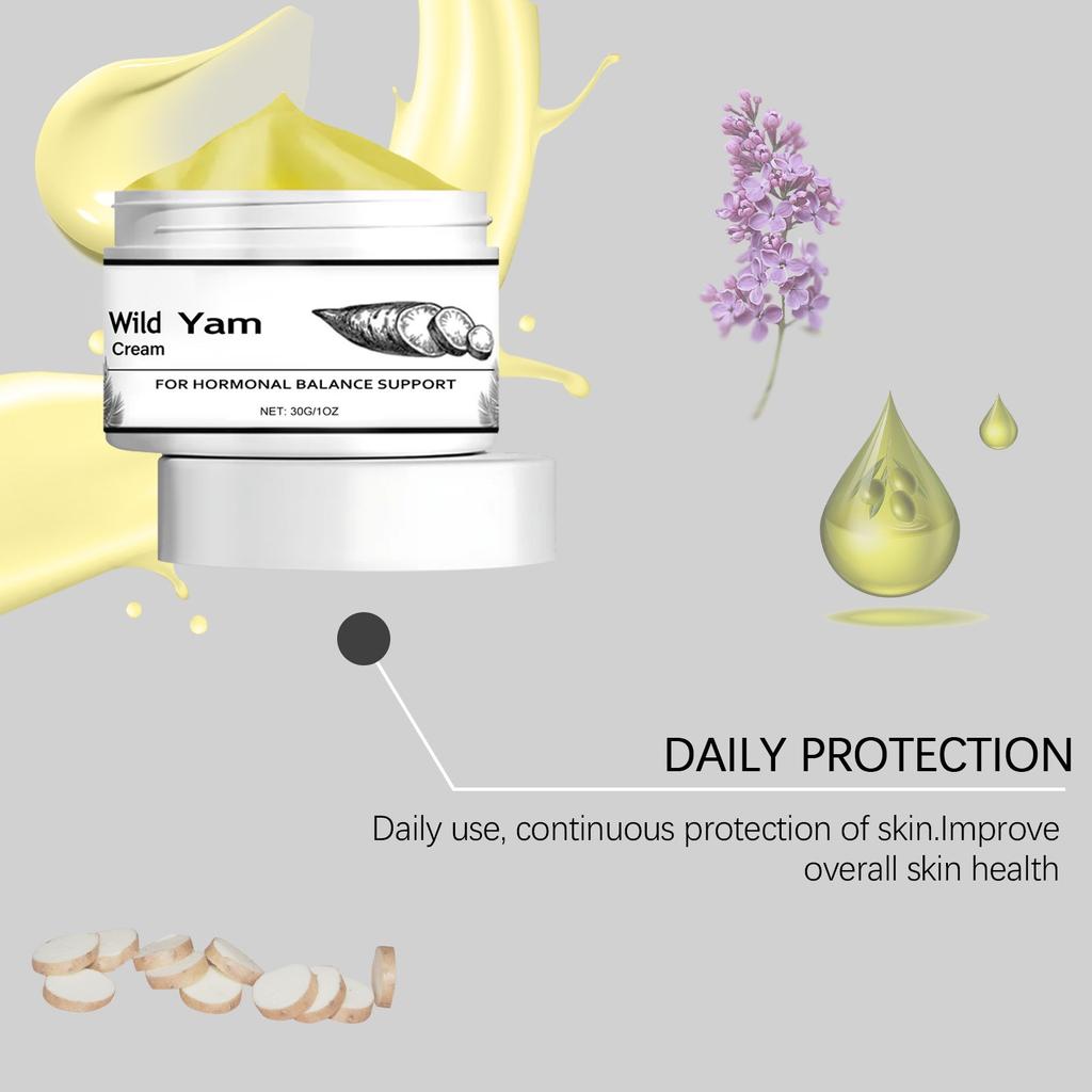 Yam Cream, Women's Nourishing Cream Skin Moisturizing Hydrating Massage Balancing Body Care Cream