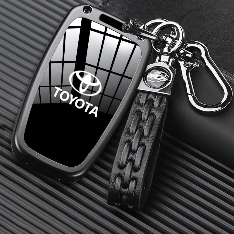 Black Transparent Key Fob Case Cover For Toyota Corolla Cross Yaris Sienna Venza Harrier Hilux Tundra Mirai Land Cruiser Alphard