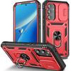 Armored Case for Samsung Galaxy A54 5G, CamShield Slide, Red / Black