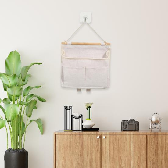 Hanging Storage Bag Multi Pockets Large Capacity Wall Mount Organization Bedside Keys Headband Organizer Bag Household Supplies