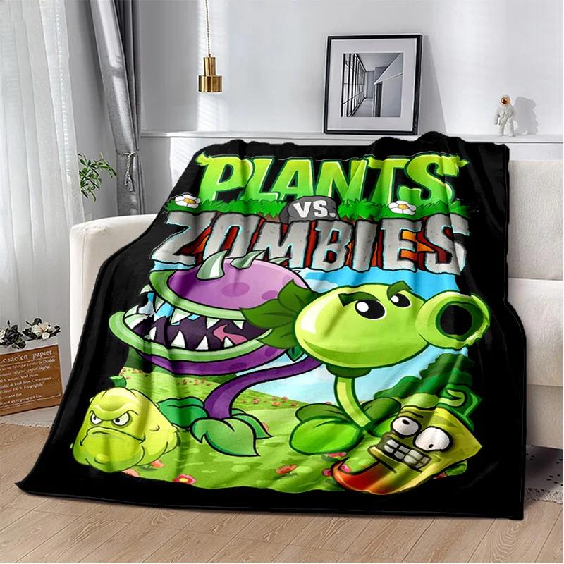 P-Plants vs. Z-Zombies Game Blanket with Peashooter Design Ideal for Sofa and Bed Cover throw blanket