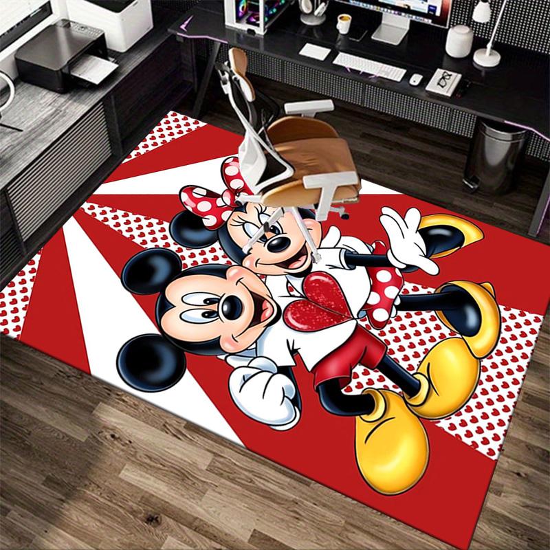 Mickey Minnie Love Carpet For Playroom Bedroom Living Room Sofa Home Decorkids Game Area Rug Nonslip Floor Mat