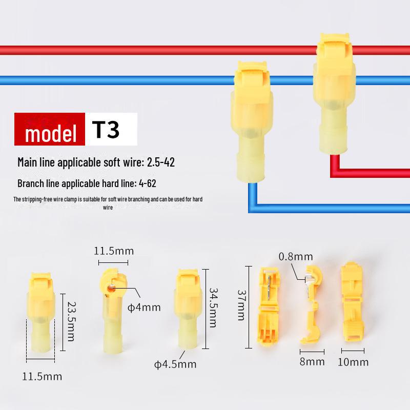 Draht Schnellverbindungs-Klemmenclip: T1T2T3T Typ
