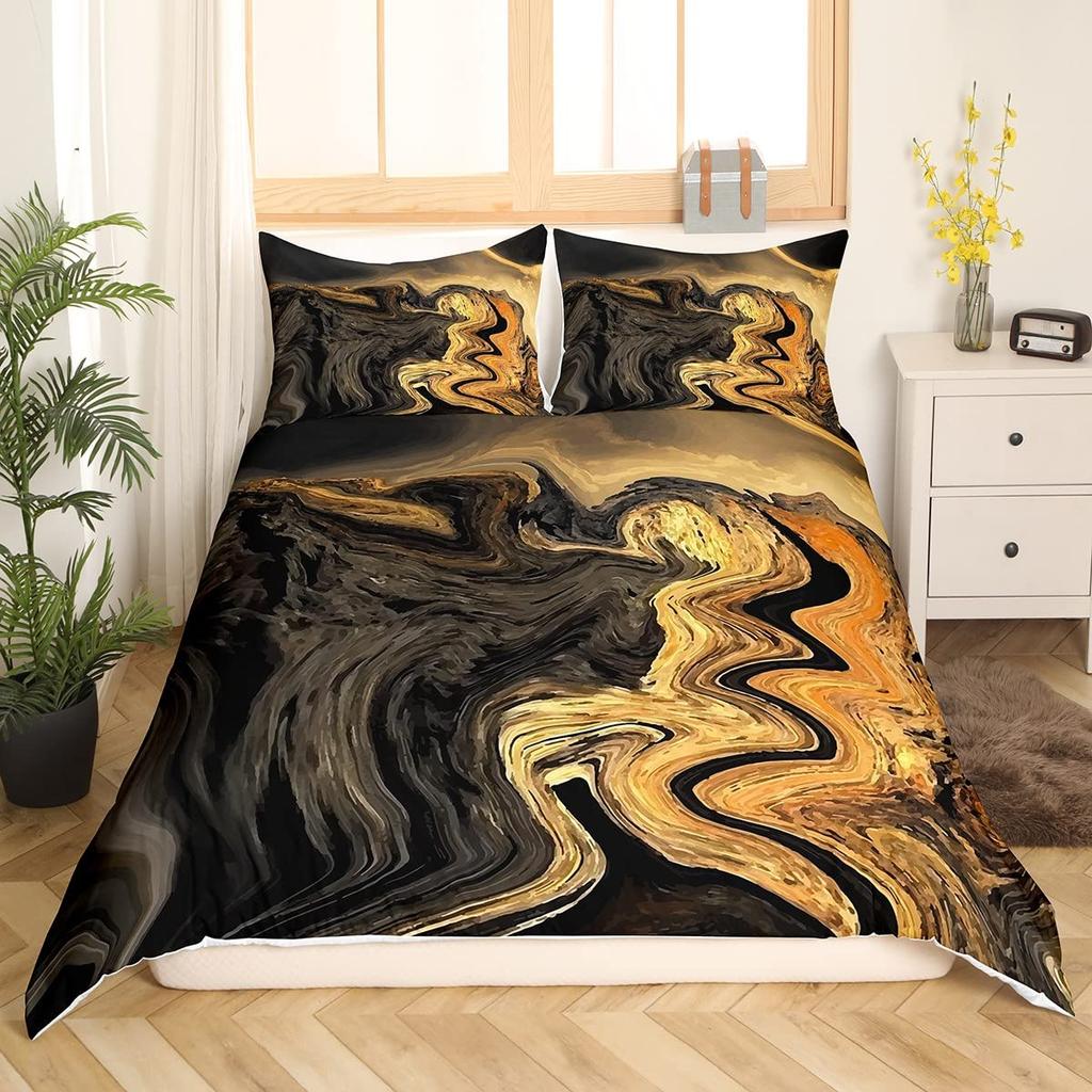 Comforter Marble Bedding Set Marbling Modern Abstract Art Tie Dye Comforter Stone Marble Twin Full King Size