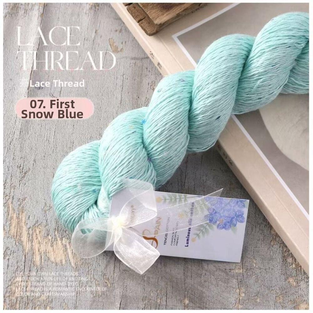 New 100g Weight Tencel Yarn Soft Texture Silk-like Solid Sequins Cotton Yarn Summer Lace Warm Feel Knitting Thread Hand Knitting