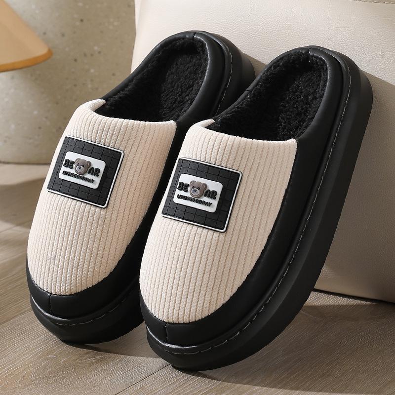 

Unisex Cotton Slippers: Warm, Thick-Soled, Non-Slip, Comfortable, and Odor-Free for Autumn and Winter 40-41 fits 39-40