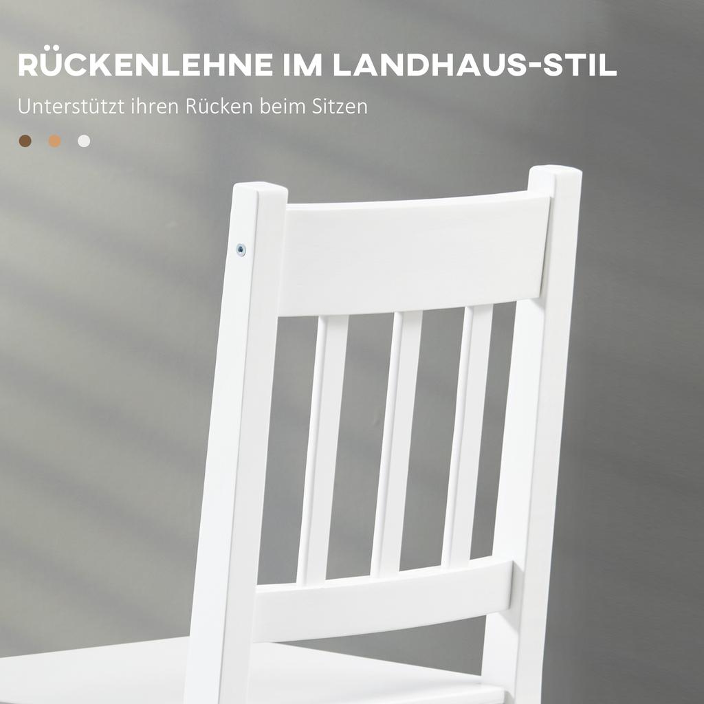 2-Piece Set Dining Chairs Kitchen Chairs Chairs, Solid Wood, 41 cm x 46.5 cm x 85.5 cm, White