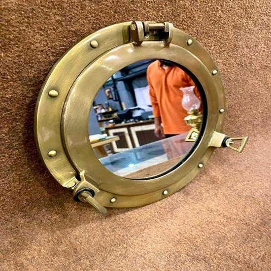 30.48 Cm Brass Porthole, Nautical Porthole Window Wall Mirror Maritime Home Decor Gift Wall Décor