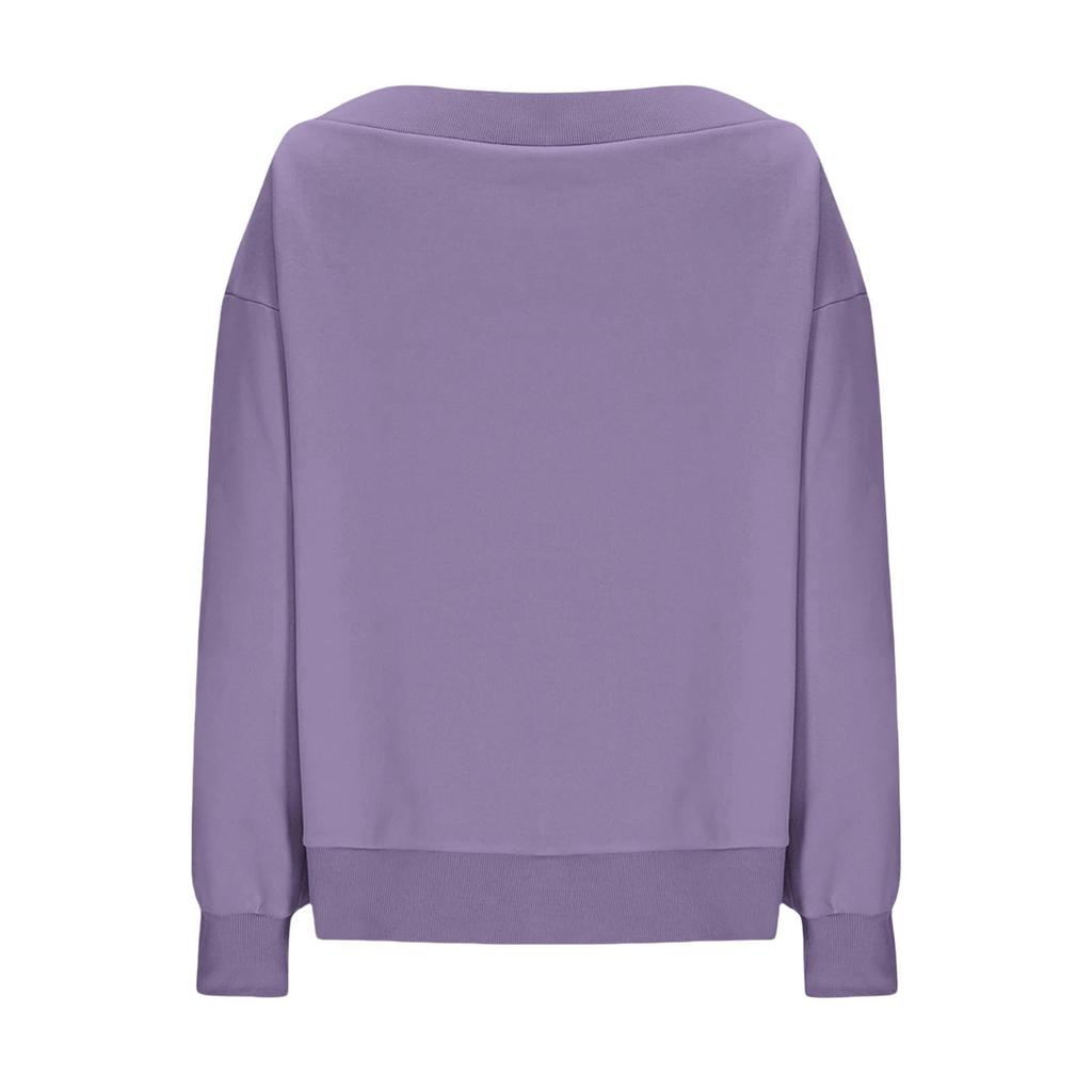Women's Fashion Solid-Color Long-Sleeve Off-Shoulder Top Women's Fashion Solid Color Long-Sleeve Off-Shoulder Top