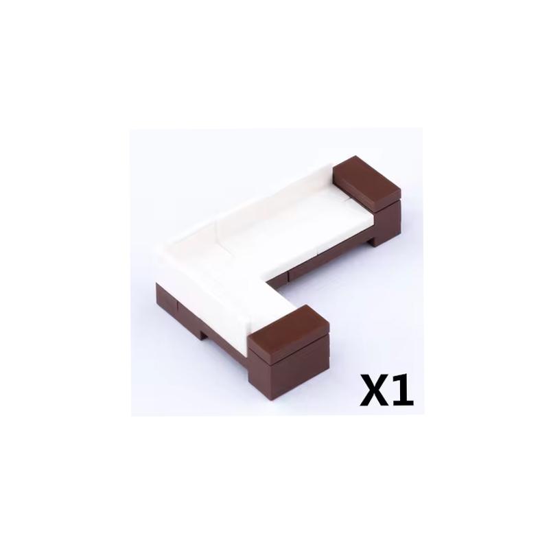 MOC City Stavebnice Scéna Doplňky Nábytek Postel Toaleta Vana Piano TV Pohovka Odpadkový koš Kuchyňské spotřebiče Cihlová hračka S14