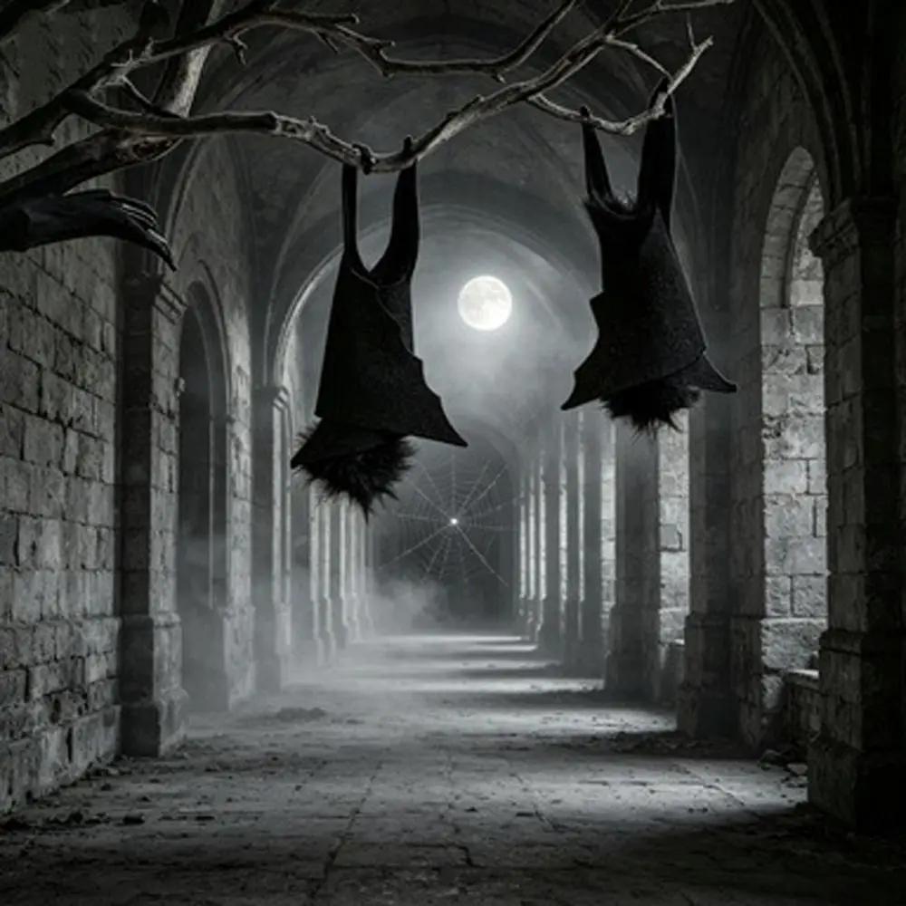 Upside Down Felt Bat Hanging Ornament Gothic Realistic Halloween Bat Pendant 3D Wing Decorative Bat Craft Decor Window Scene