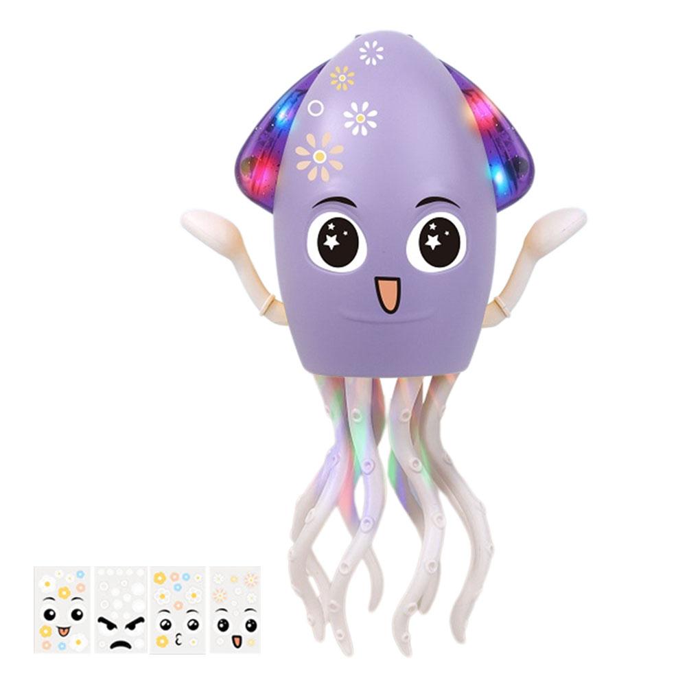 

Dancing Funny Octopus Toy Smart Obstacle Avoidance Cartoon Electronic Octopus Toy Electronic Light Up Music Toys for Kids Gift фиолетовый
