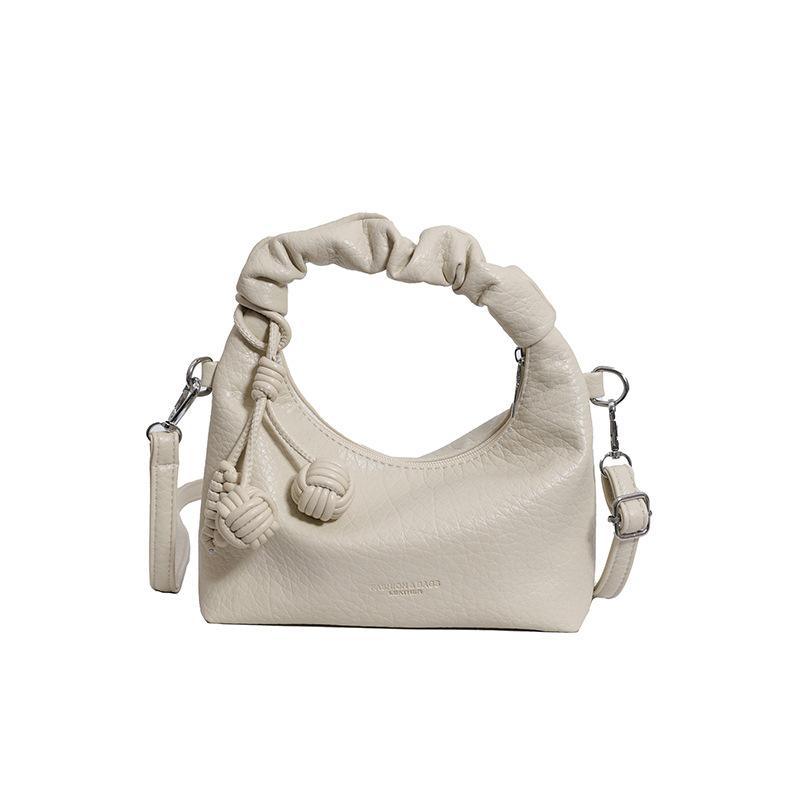 

Premium texture underarm bag women s bag spring new niche design shoulder messenger bag portable pleated bag белый