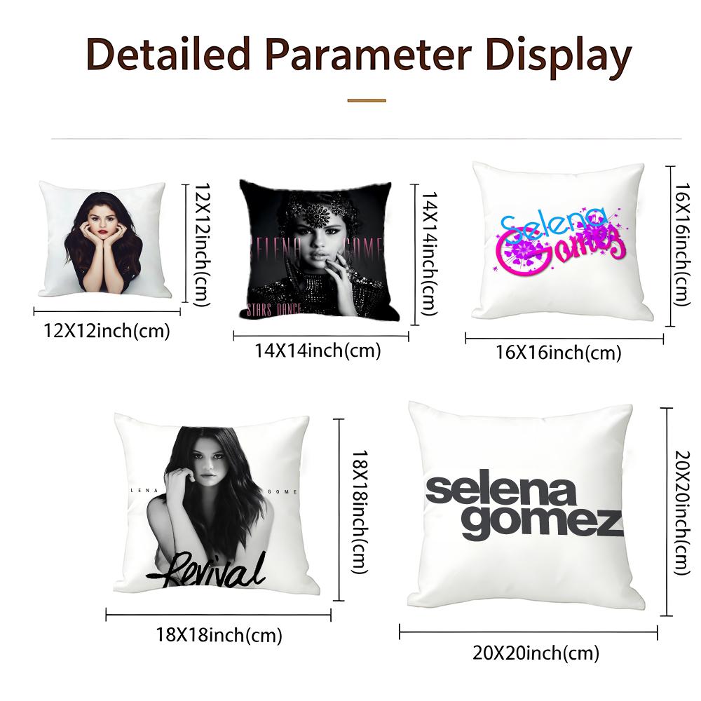 Singer - Selena Gomez Cushion Cover Cushion Cover Set 4Pcs 50X50 45X45 40X40 Pillowcase Decorative Sofa Home Decor