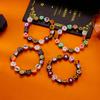 Halloween Pumpkin Ghost Skull Charm Bracelet for Women Colorful Polymer Clay Resin Beads Bracelets Girls Party Jewelry Accessory