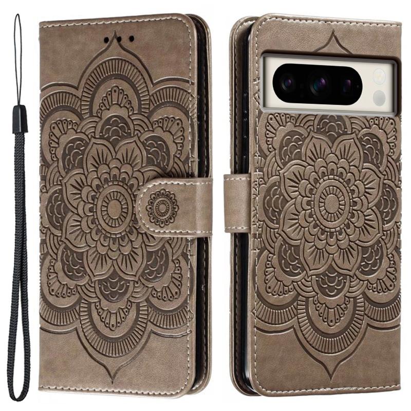 For Google Pixel 8 Pro Case PU Leather Mandala Imprinted Design Wallet Phone Cover