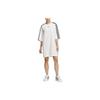 Adidas Originals Oversized Tee Dress Sports Comfortable Loose Three Stripes Round Neck Short Sleeve Dress Women Dresses White JD5773