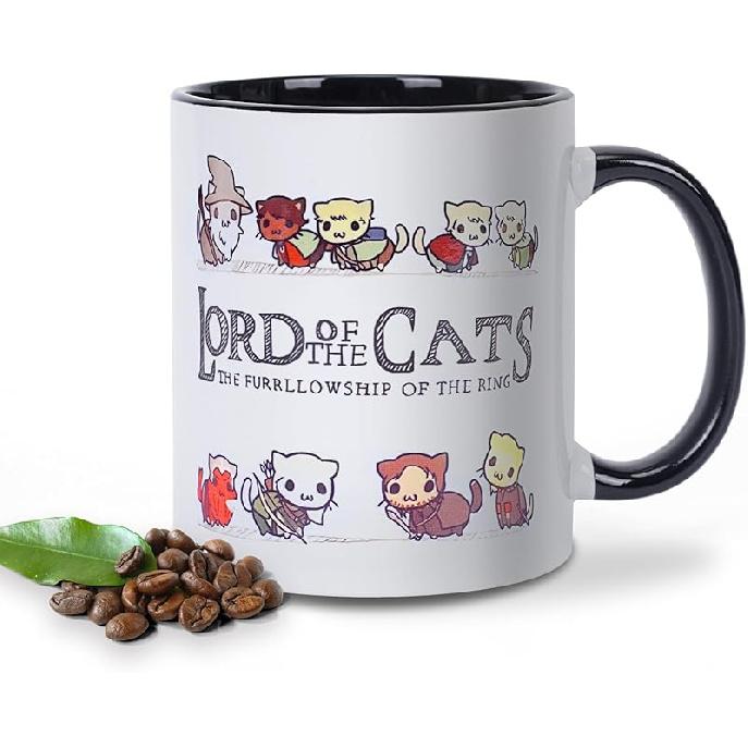 Кружка «Властелин Котов», Кружки с Котами для Любителей Кошек, «Кото Братство Кольца», Подарки с Котами для Женщин, Подарки для Любителей Кошек Женщинам, Подарки с Котами для Любителей Кошек Style 01