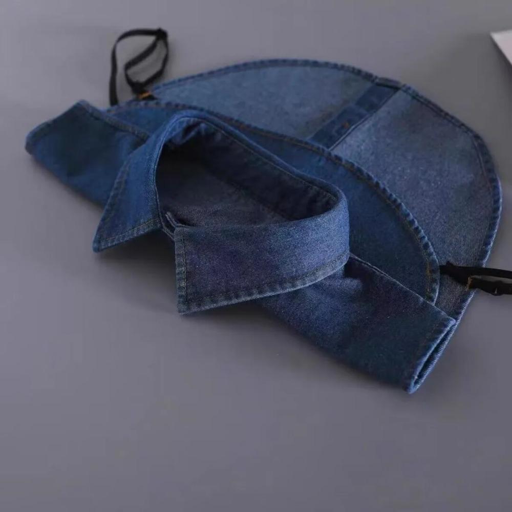 Korean Style Jean Fabric Fake Collar for Women Multi Use Sweater Hoodie Shirt Casual Decorative Fake Collar Women Accessories
