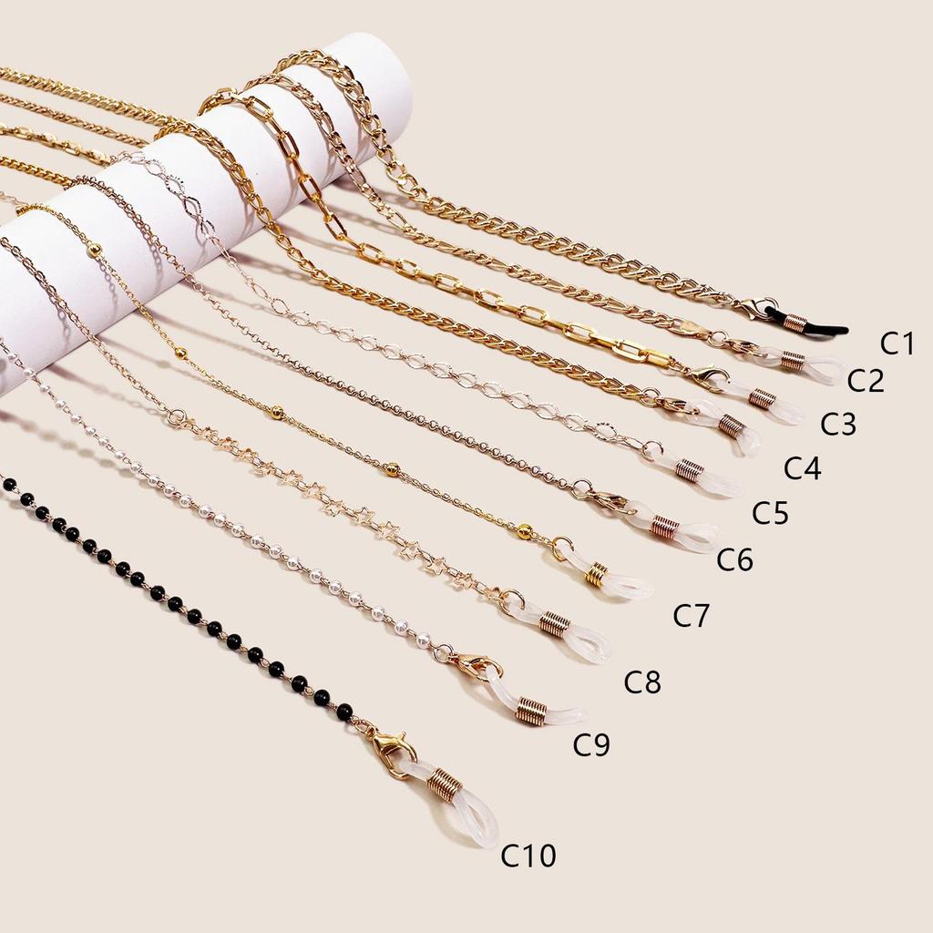 Trendy European & American Gold Metal Women's Eyewear Jewelry Chain