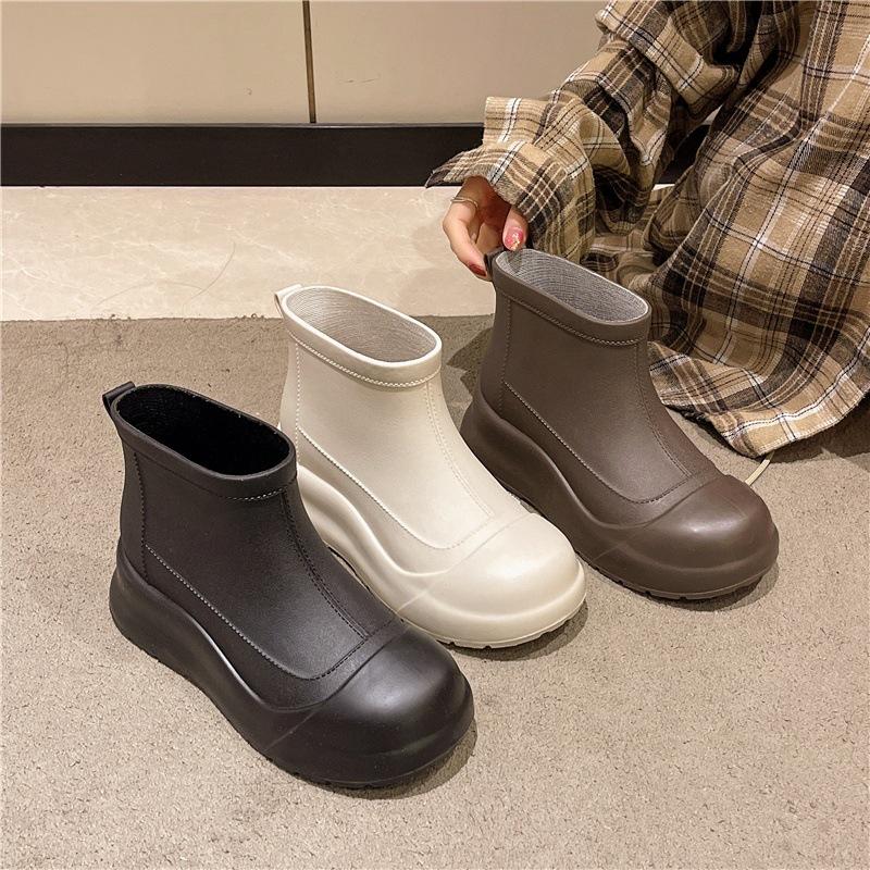 Rain Shoes for Women  Short Tube Women's Rain Boots Fashionable Waterproof Shoes  Anti Slip and Wear-resistant Rubber Shoes