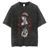 Black Clover Asta T Shirt Harajuku Gothic Tshirt Vintage Washed Tshirt Clothing Summer Short Sleeve Cotton Tees Streetwear