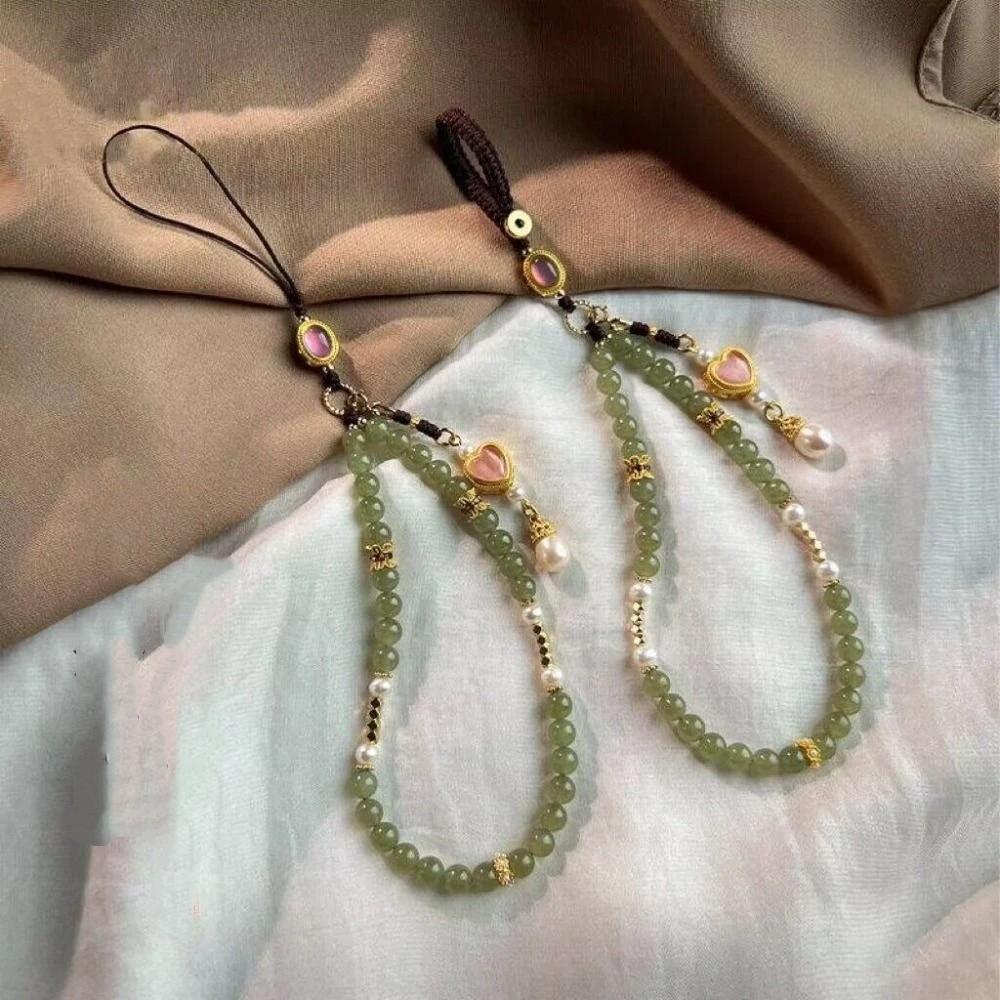 Chinese Style Mobile Phone Chain Hanging Ornaments Anti Drop Beads Phone Lanyard Vintage Anti Loss