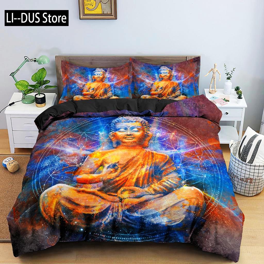 

Comforter Mandala Buddha Bedding Set Mandala Luxury Bed Sets Bohemian Buddhist Souvenir Bedroom Decorations Comforter (quilt)-EU Single(135*200cm)3pcs
