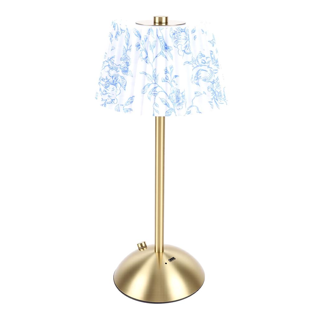 Pleated Table Lamp Cordless Touch Control   1200mAh Rechargeable Battery Operated Nightstand Lamp for Bedroom Living Room