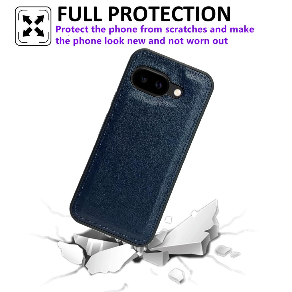 For Google Pixel 9a Case Calf Texture PU Leather Anti Fingerprint Back Phone Cover