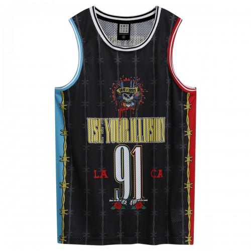 Amplified Mens Dust N Bones Guns N Roses Basketball Jersey