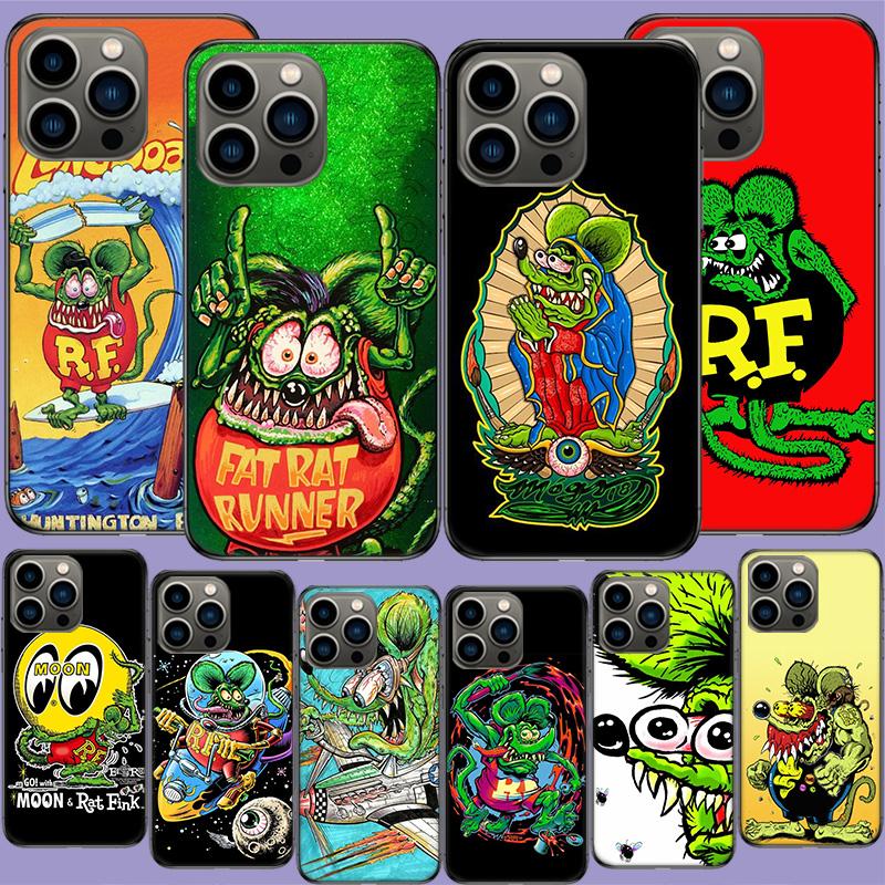 Surf Cool Rat F-Fink Phone Case For Iphone 17 Air 15 Pro 14 Plus 16 Pro Max 12 13 Mini 11 16E X XS Cover Cute Fundas