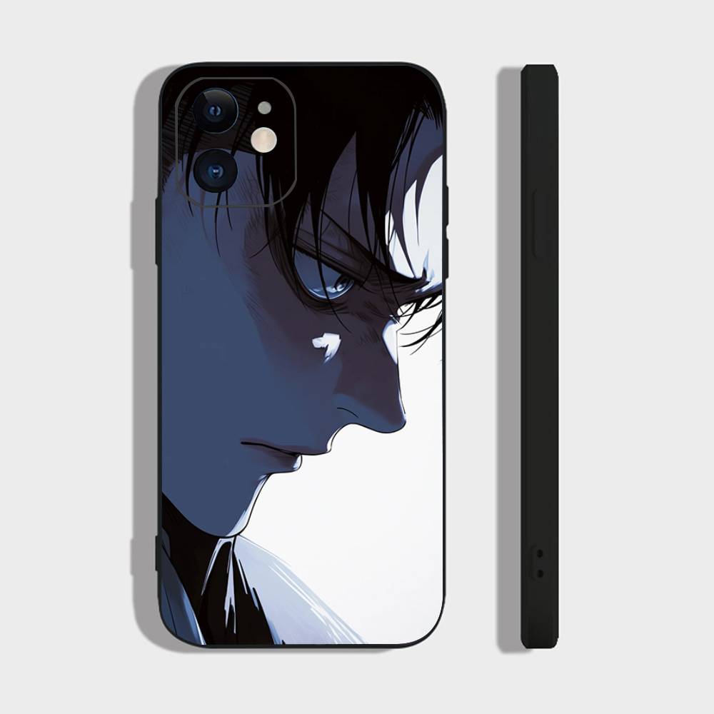 Custodia per Telefono Levi Ackerman Attack On Titan Per IPhone 17 Air 16 15 14 13 Pro Max 11 12 Copertura Nera in Silicone