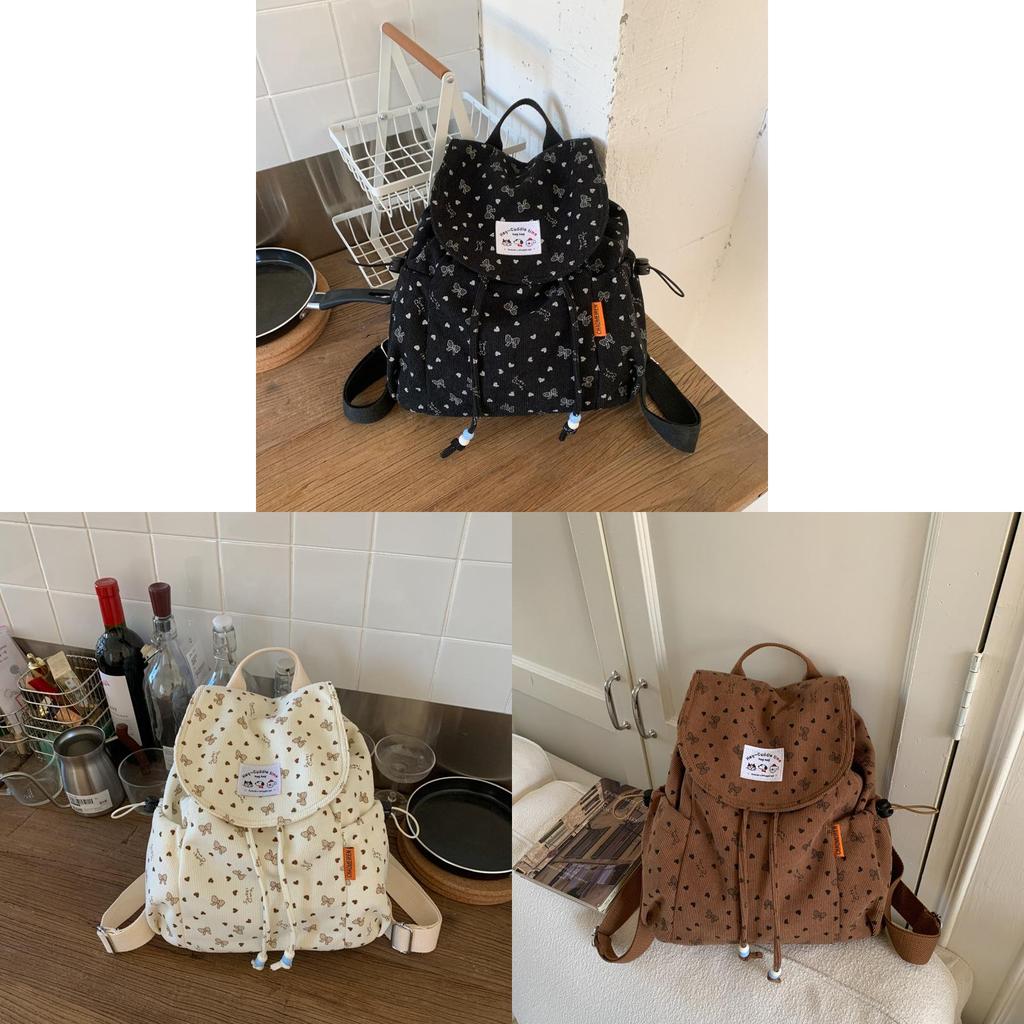 Minimalist Corduroy Womens Backpack With Fabric For School And Commuting