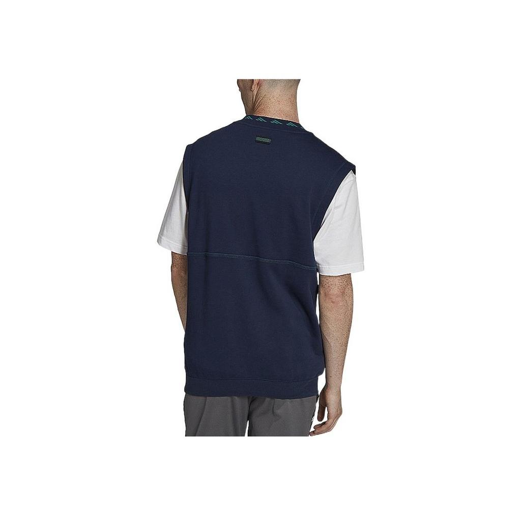 Adidas Solid Color V-Neck Sleeveless Vest Men Tops Blue HG8092