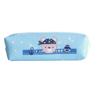 Cartoon Bear Pencil Case Durable Canvas Pencil Bag Large Capacity Portable Pencil Pouch for School
