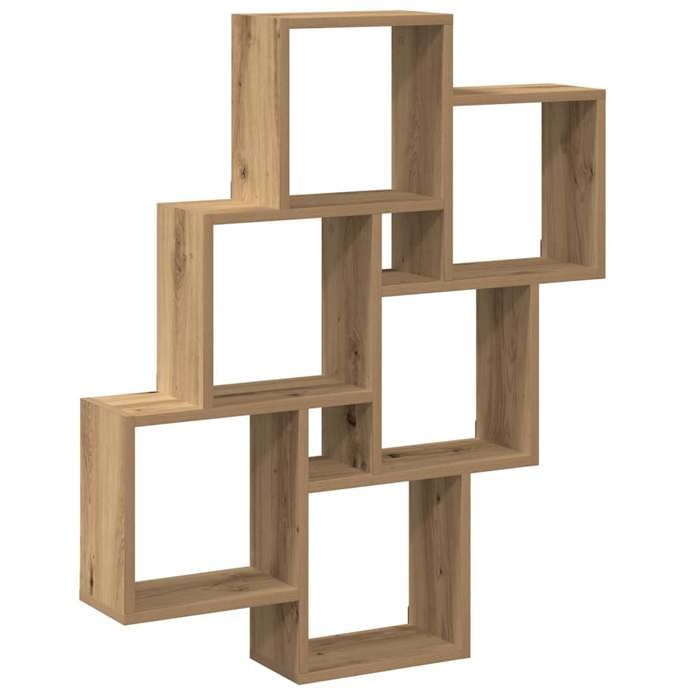 VidaXL Étagère murale sous forme de cube chêne artisanal 78x15x93 cm, stockage en forme de cube, organisateur en forme de 856595