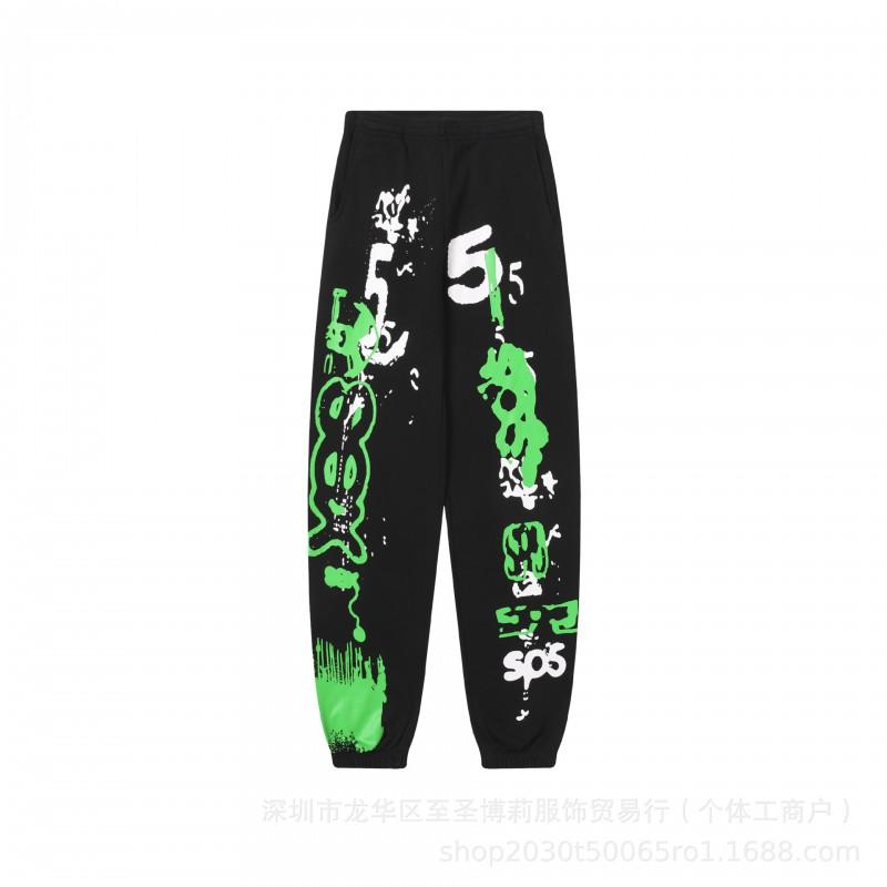 25FW SP555555 Hoodie Set Tree Embroidered Rhinestone Sweatshirt Joggers Streetwear