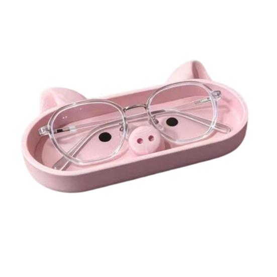 Niedliche Schweinchen Brillen Aufbewahrungsbox, 3D Gedruckter Brillenhalter, Cartoon Sonnenbrillen Displayständer für Schreibtisch, Kreativer Schlüsselaufbewahrung Kleinteile Organizer,