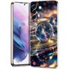 Transparente Handyhülle für Samsung Galaxy S25 S24 S23 S22 S20 S21 FE Ultra S24 S23 S10 S10E Plus 5G Cartoon Planetenmuster