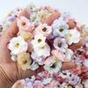 50Pcs Mini Multicolor Artificial Rose Flowers Heads Silk Fake Flowers for Home Dceor Wedding Decora Craft Wreath Gifts Accessory