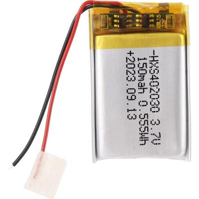 3.7V 150mAh Lithium Battery Model 402030 with Protection Circuit – Rechargeable – Compatible with Bluetooth Earphones and TWS Headphones