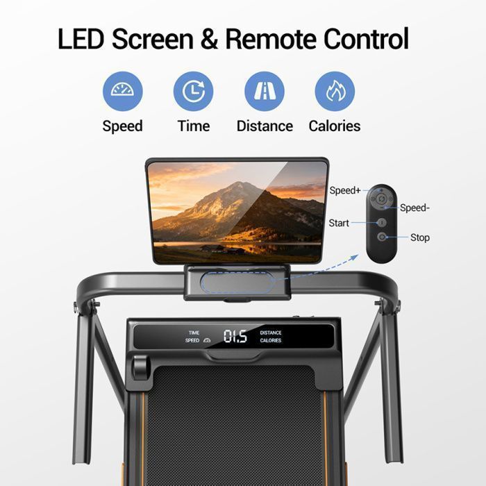 Tapis de Course Pliable - ROBORE X5F - Vitesse Max 10km/h - Inclinaison 14% - Moteur Silencieux 2,5cv - Charge Max 150kg