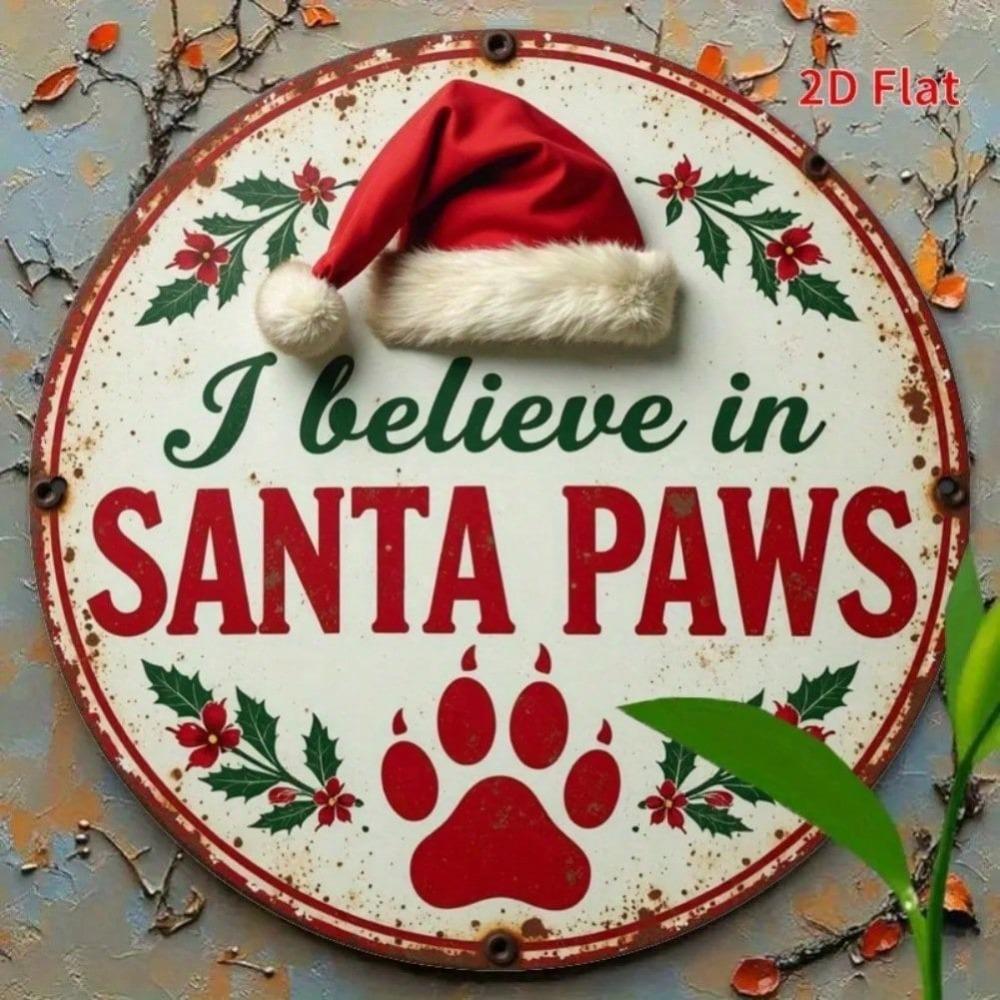 2D Flat Round Metal Sign Relax And Enjoy I Believe For Christmas Porch Wall Decor Vintage