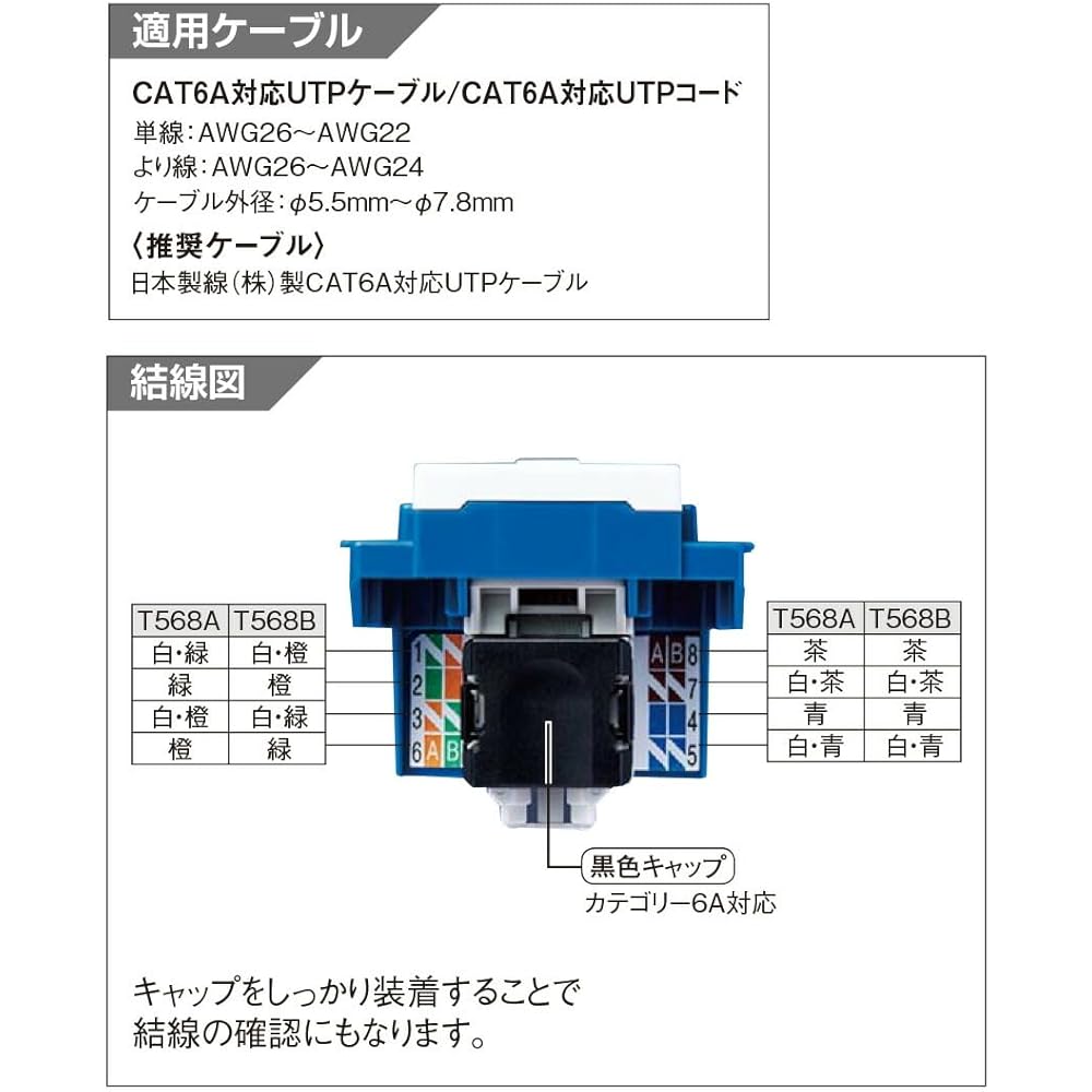 Panasonic Guttos Series Information Modular Jack CAT6A Flush Mount Ceramic White NR3180CW